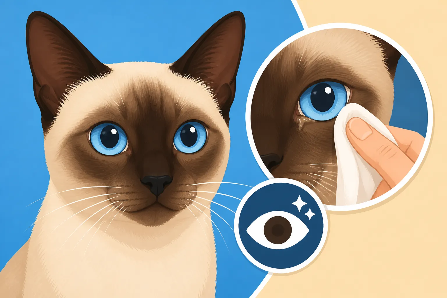 Whether a Siamese Cat's Eyes Need Wiping