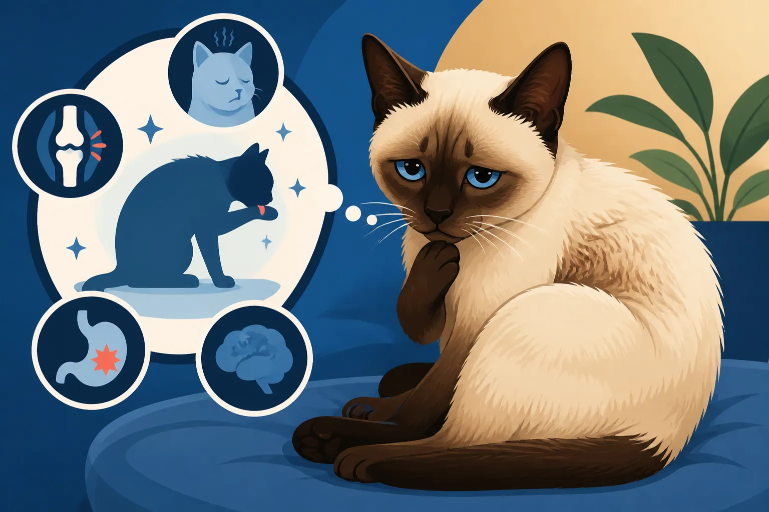 Why an Aging Siamese Cat Stops Grooming