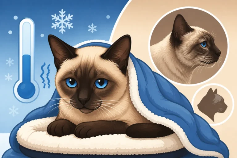 Whether an Aging Siamese Cat Feels the Cold More