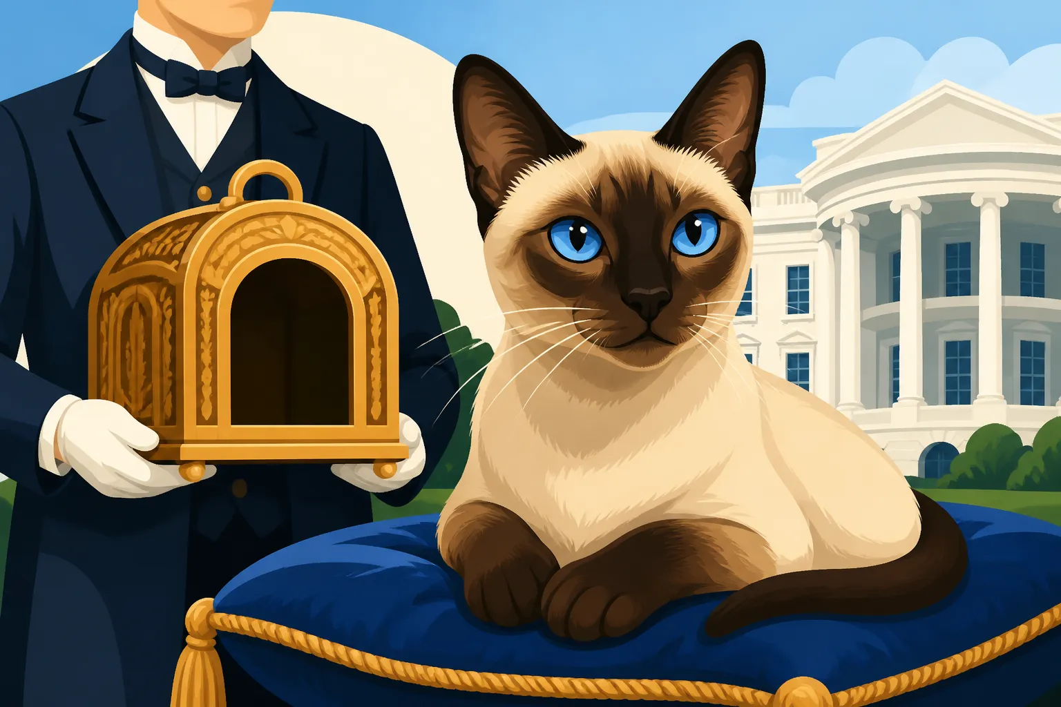 Siam, the Siamese Cat Given to the White House in 1878