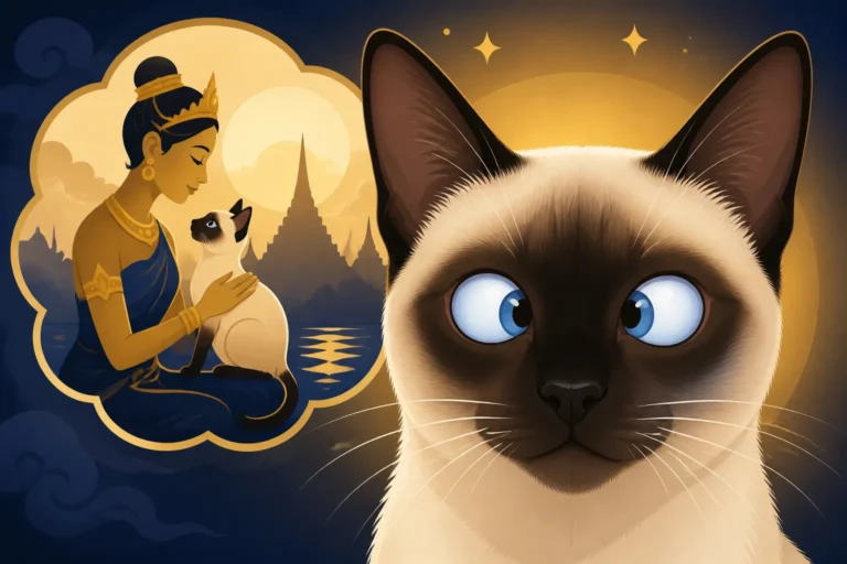 Why the Siamese Cat's Eyes Cross in the Legend