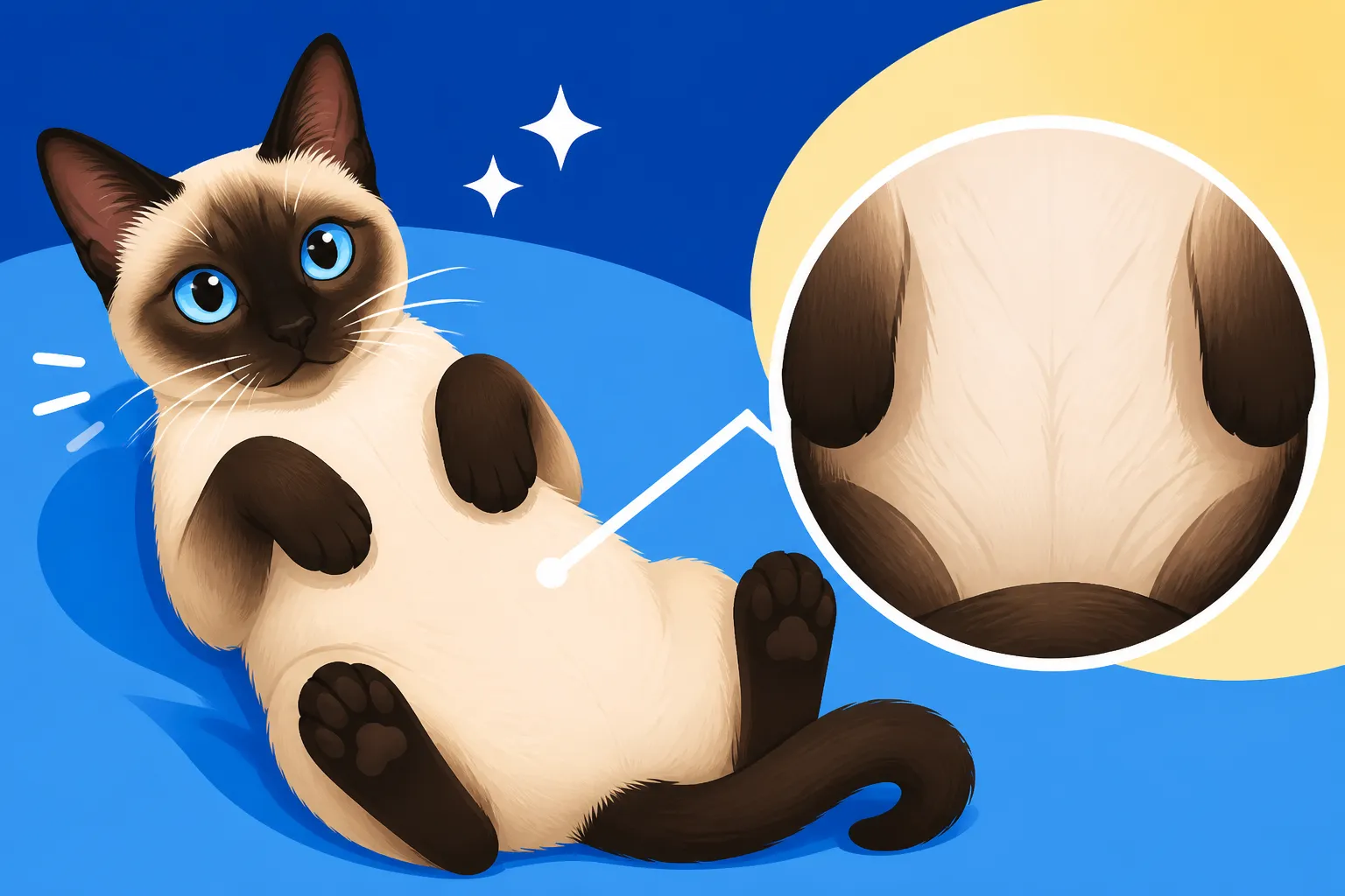 Why a Siamese Cat's Belly Stays Pale