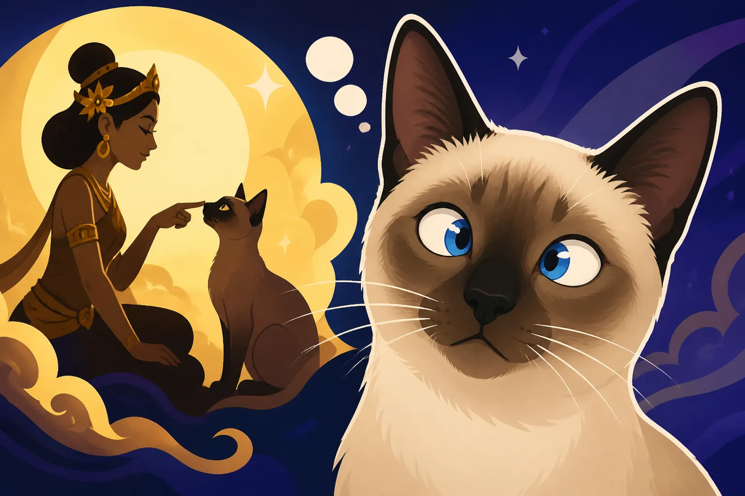 Which Legend Explains a Siamese Cat's Crossed Eyes