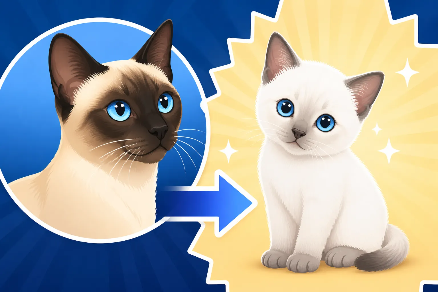 Why a Siamese Cat Kitten Comes Out White