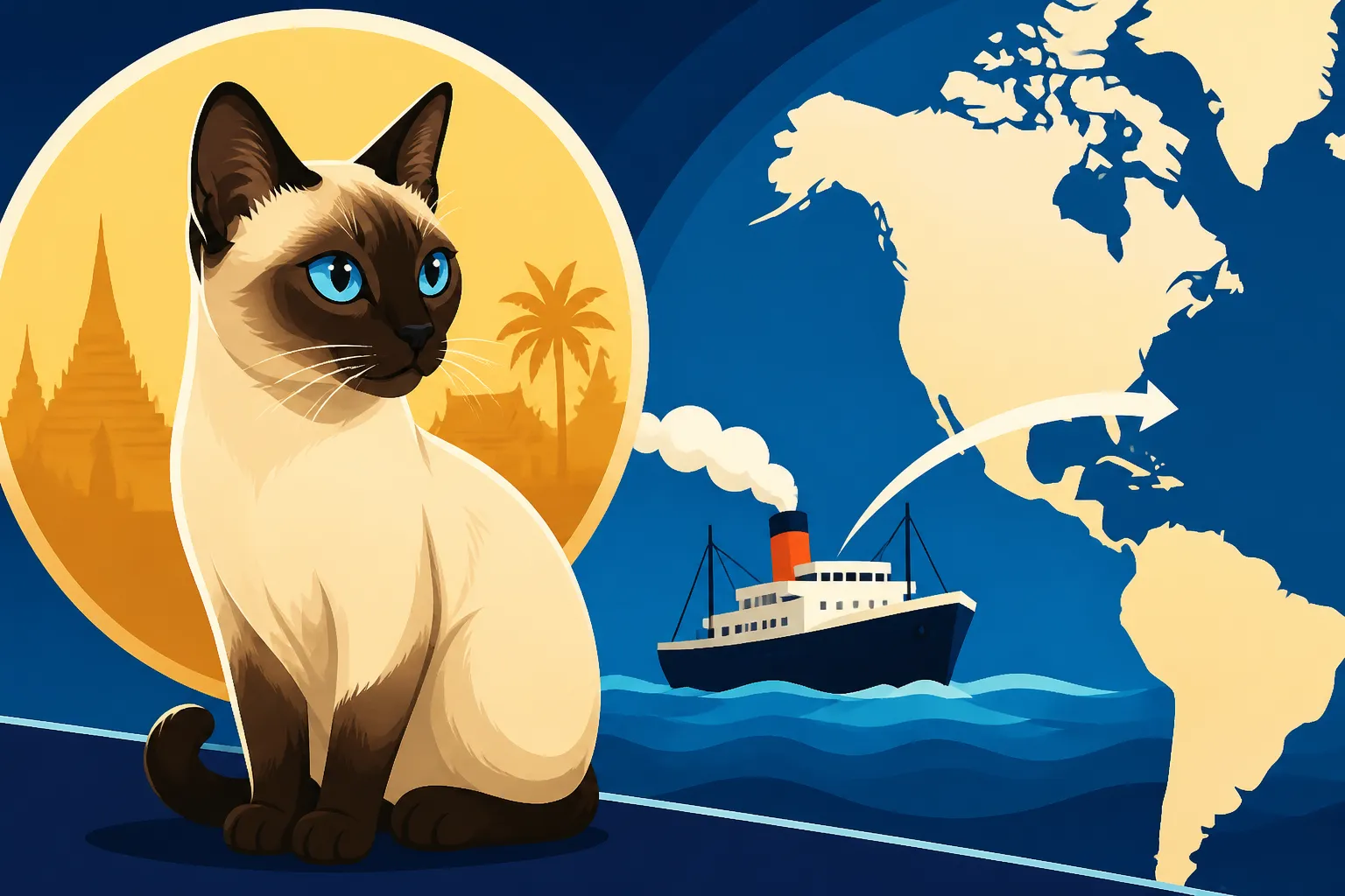 What Year the First Siamese Cat Reached America