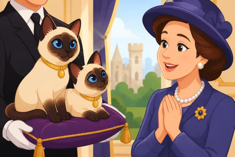 Who Received Pho and Mia the Siamese Cats in England