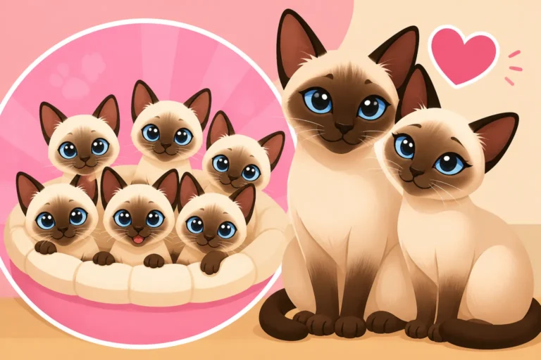 How Many Kittens Pho and Mia the Siamese Cats Had