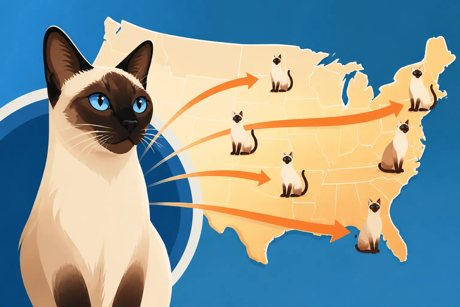 How Fast the Siamese Cat Spread in America