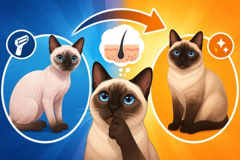 Why a Shaved Siamese Cat Grows Back Dark