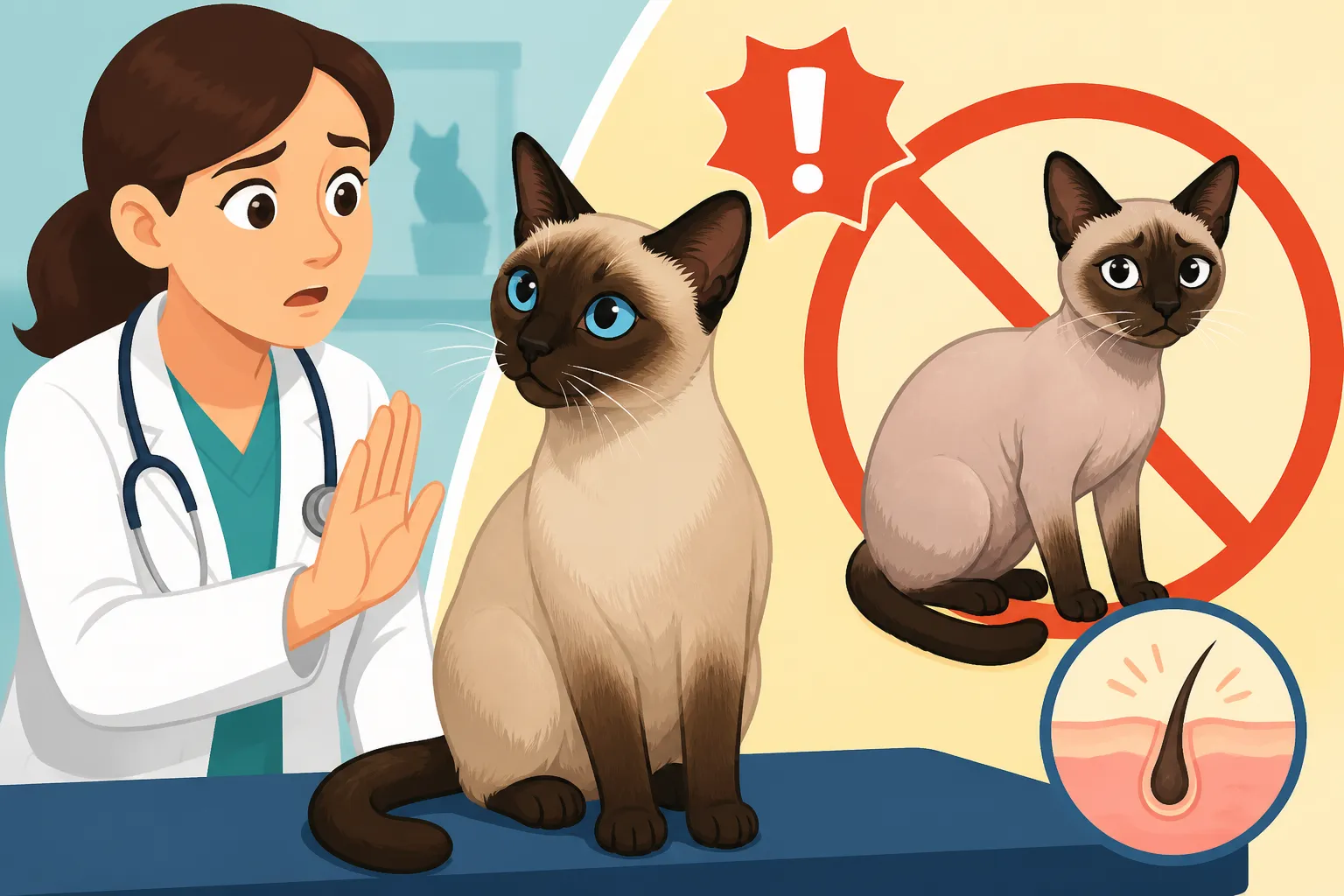 Whether a Vet Should Warn a Siamese Cat Owner Before Shaving