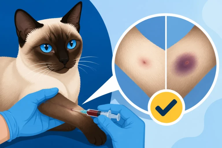 Whether a Siamese Cat's Blood Draw Site Darkens