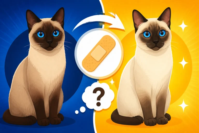 Whether a Bandage Lightens a Siamese Cat's Fur