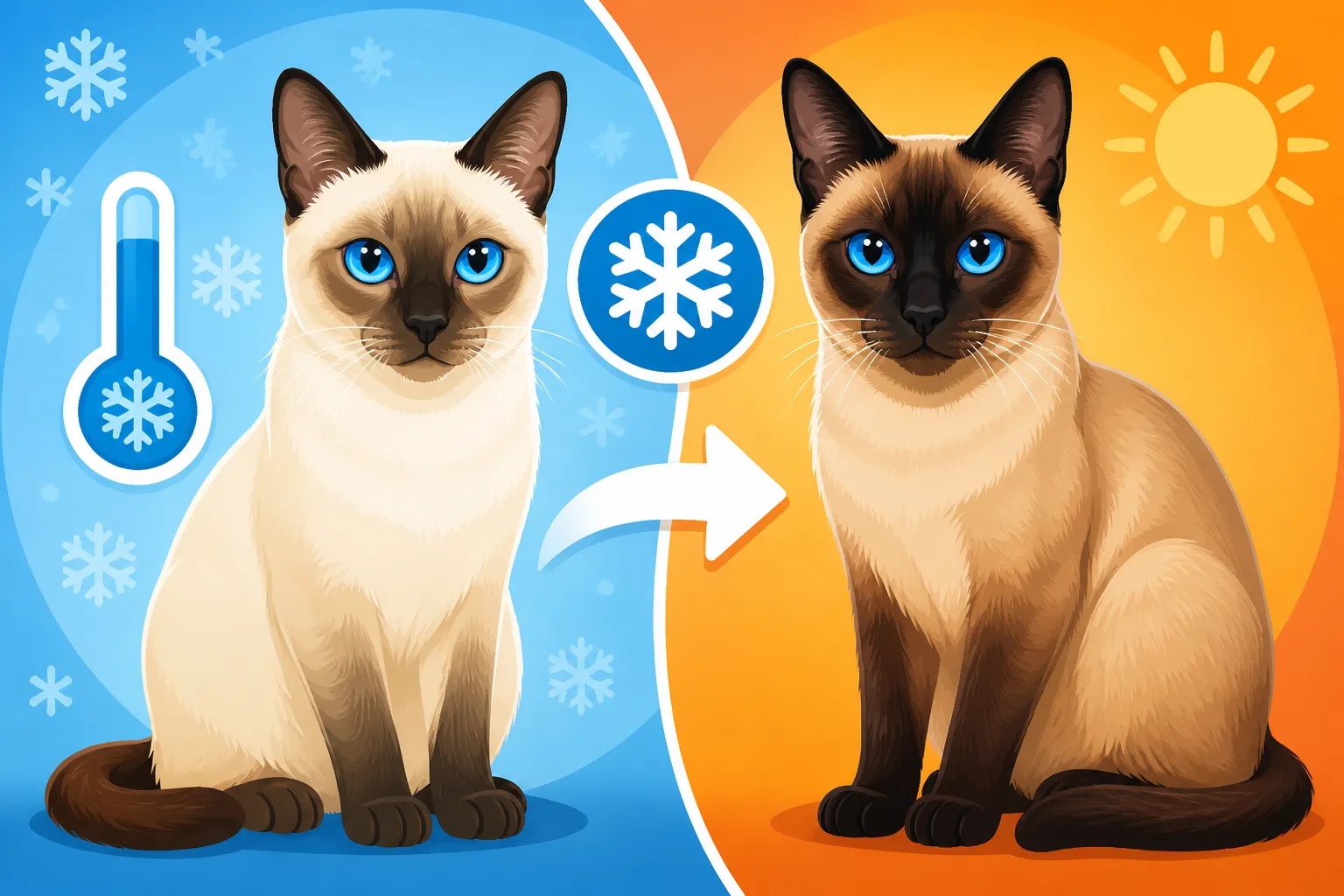 Whether a Cold Injury Darkens a Siamese Cat