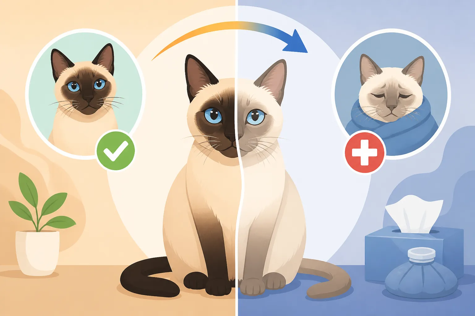 Whether a Siamese Cat's Points Fade When It Is Ill