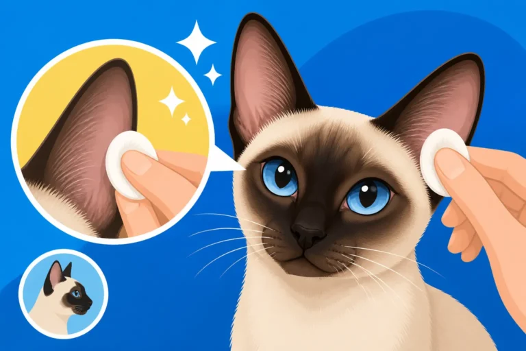 How to Clean a Siamese Cat's Big Ears