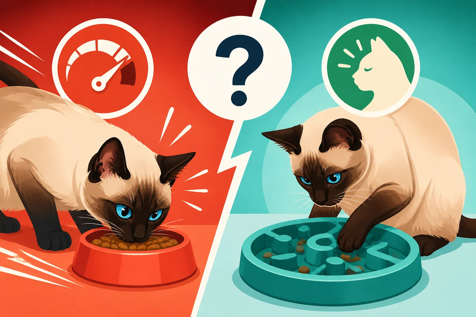 Whether a Puzzle Feeder Slows a Siamese Cat