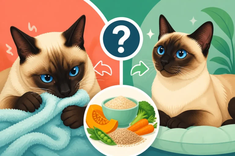Whether Fiber Reduces a Siamese Cat's Wool Sucking