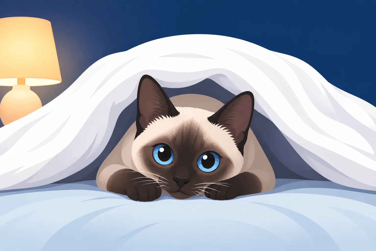 Why a Siamese Cat Sleeps Under the Duvet