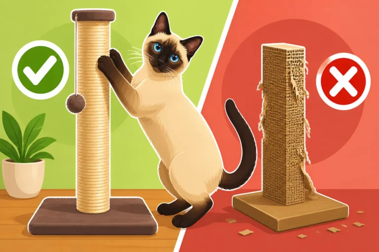 Which Scratching Post a Siamese Cat Uses